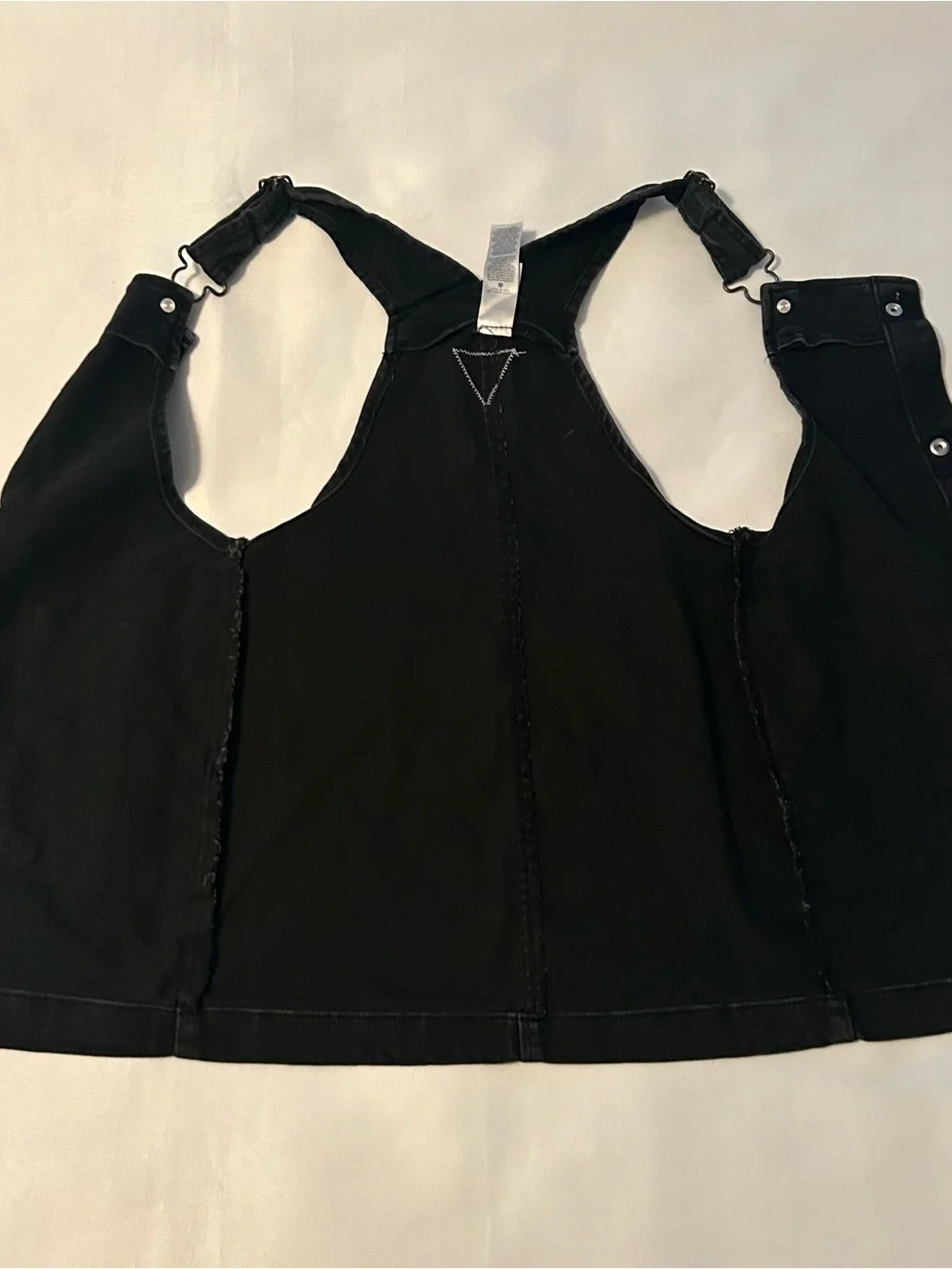 Girls OshKosh black overall skirt dress size 5T adjustable straps snap front